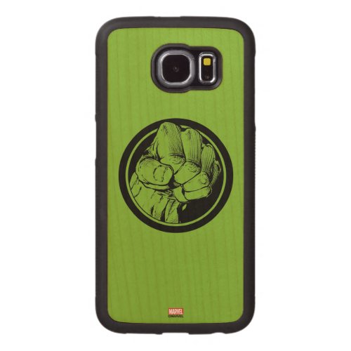 Avengers Hulk Fist Logo Carved Wood Samsung Galaxy S6 Case