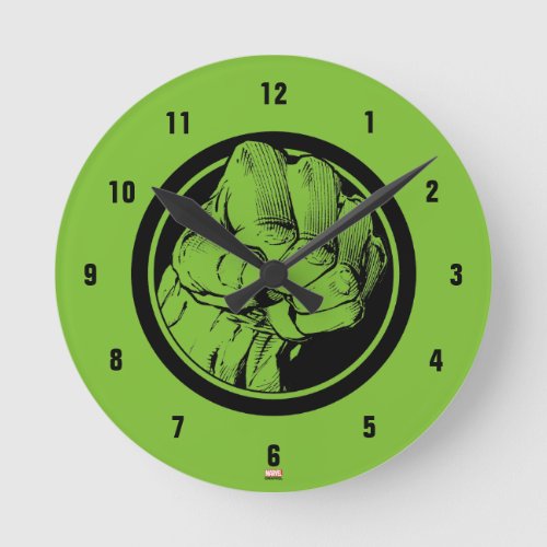 Avengers Hulk Fist Logo Round Clock