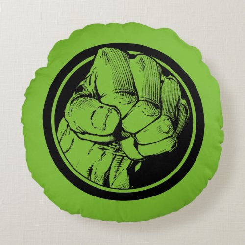 Avengers Hulk Fist Logo Round Pillow