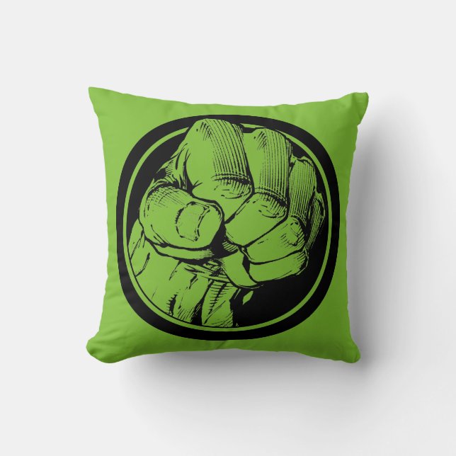 Avengers Hulk Fist Logo Throw Pillow (Front)