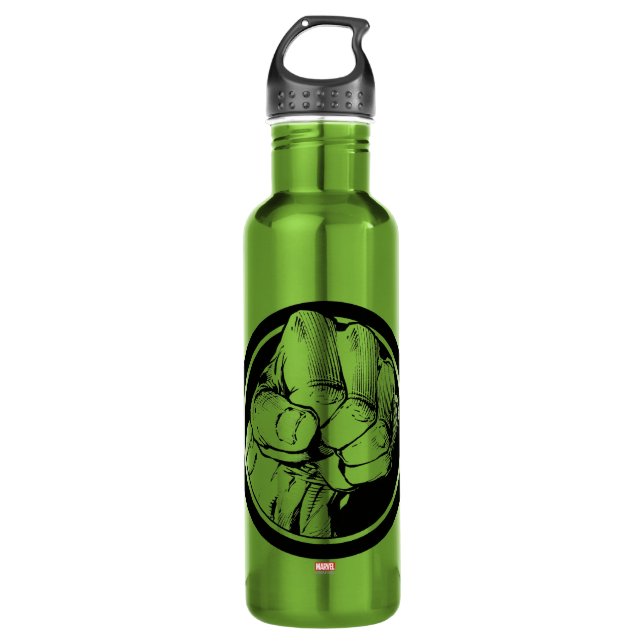 Avengers Hulk Fist Logo Water Bottle (Front)