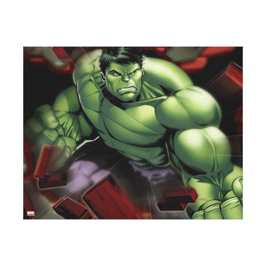 Avengers Hulk Smashing Through Bricks Canvas Print | Zazzle.com