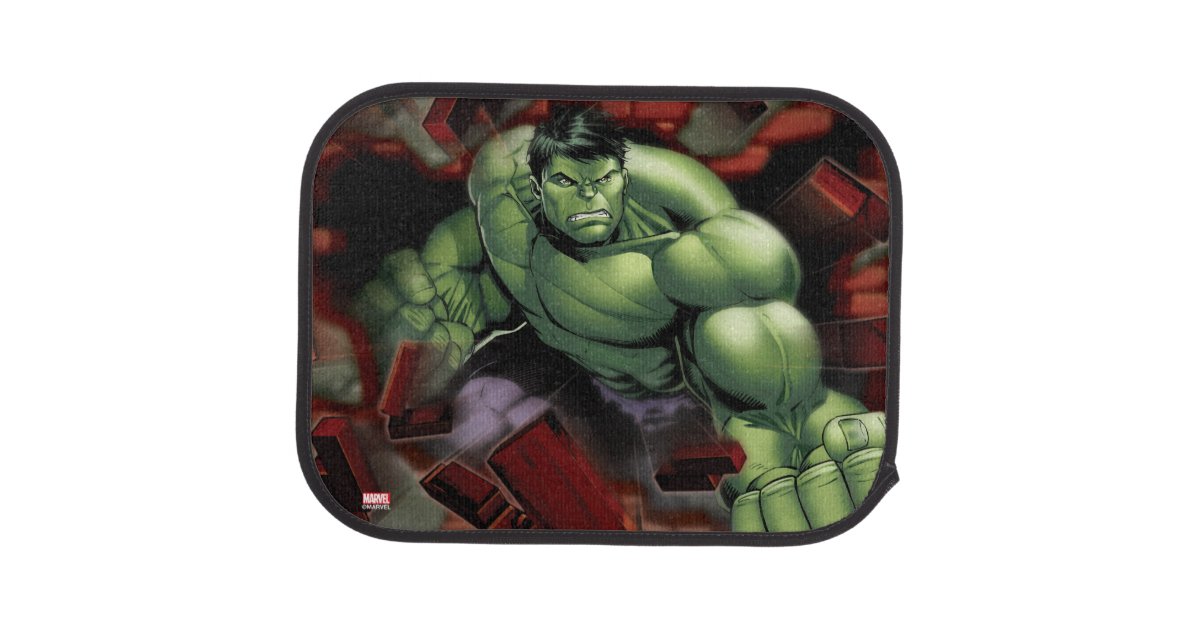 Avengers Hulk Smashing Through Bricks Car Floor Mat | Zazzle