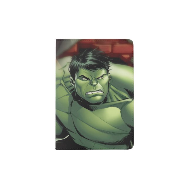 Avengers Hulk Smashing Through Bricks Passport Holder (Front)