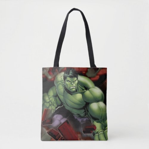 Avengers Hulk Smashing Through Bricks Tote Bag