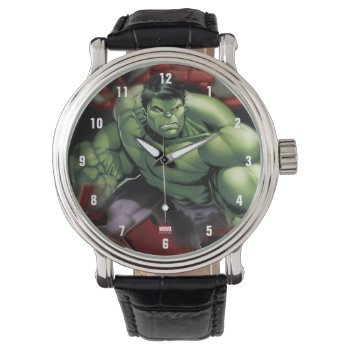 Avengers Hulk Smashing Through Bricks Watch by avengersclassics at Zazzle