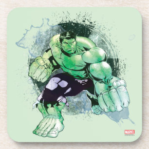 Avengers Hulk Watercolor Graphic Beverage Coaster