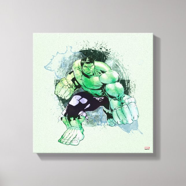 Avengers Hulk Watercolor Graphic Canvas Print (Front)