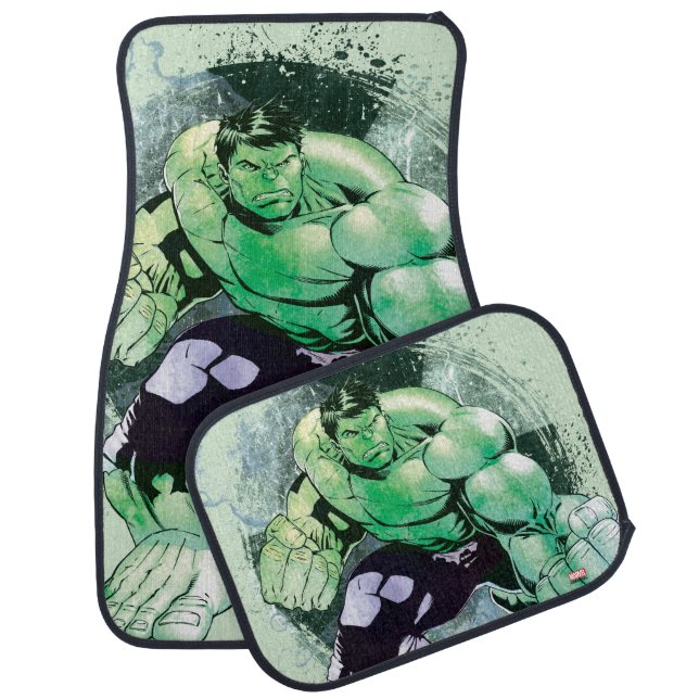 Avengers Hulk Watercolor Graphic Car Mat (Set)