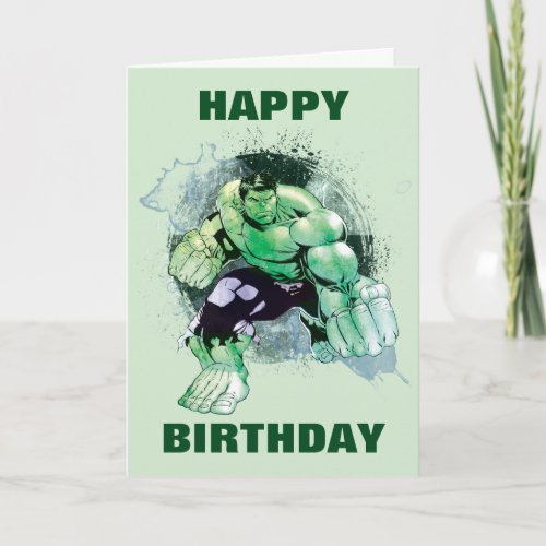 Avengers Hulk Watercolor Graphic Card