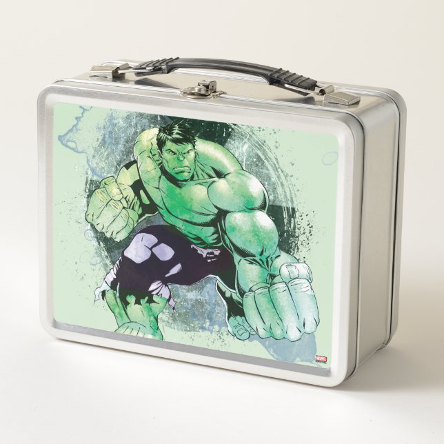 Avengers Hulk Watercolor Graphic Metal Lunch Box (Front)