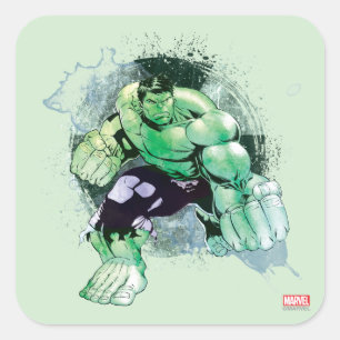 Avengers Hulk Watercolor Graphic Square Sticker