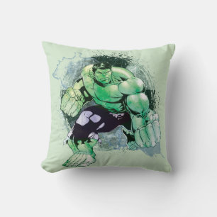 Avengers Hulk Watercolor Graphic Throw Pillow