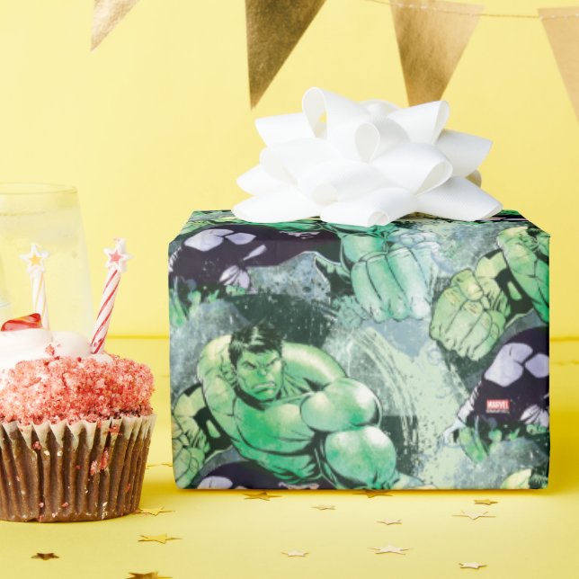 Avengers Hulk Watercolor Graphic Wrapping Paper (Birthday Party)
