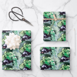 Avengers Hulk Watercolor Graphic Wrapping Paper Sheets