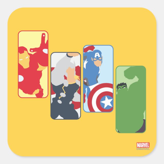 Avengers Iconic Graphic Square Sticker (Front)
