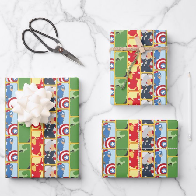 Avengers Iconic Graphic Wrapping Paper Sheets (Front)
