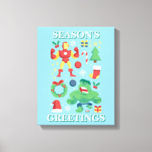 Avengers   Iron Man & Hulk Holiday Graphic Canvas Print