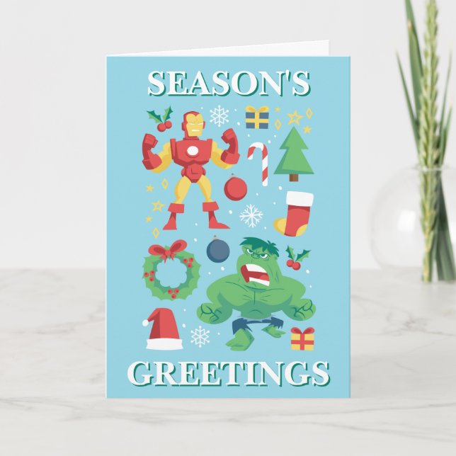 Avengers | Iron Man & Hulk Holiday Graphic Card (Front)