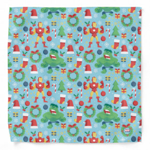Avengers   Iron Man & Hulk Holiday Pattern Bandana