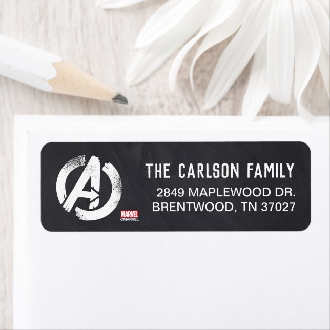 Avengers Logo | Chalkboard Birthday Label (Insitu)