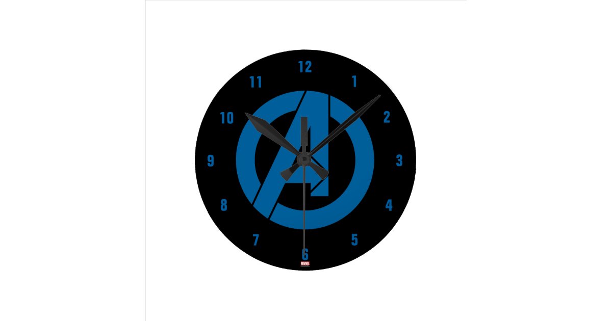 avengers logo round clock