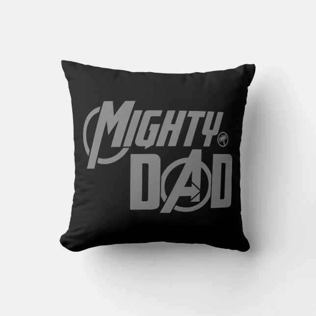 Avengers | Mighty Dad Throw Pillow (Front)