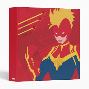 Avengers   Minimalist Captain Marvel Red Jet Art 3 Ring Binder