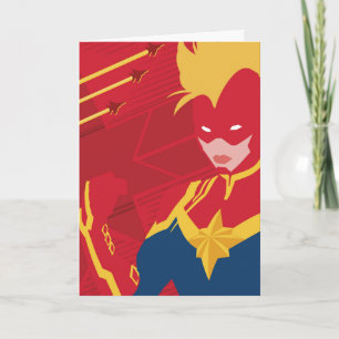 Avengers Minimalist Captain Marvel Red Jet Art Card