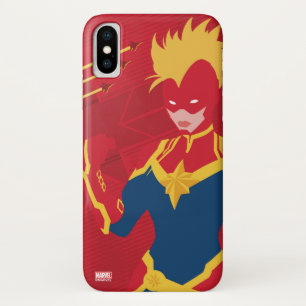 Avengers Minimalist Captain Marvel Red Jet Art iPhone X Case