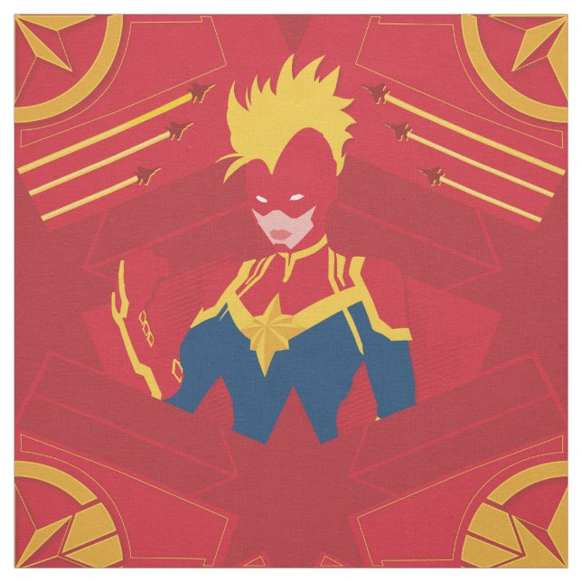 Avengers | Minimalist Captain Marvel Red Jet Art Fabric (Swatch)