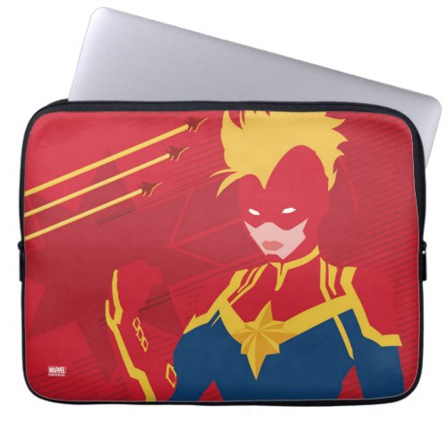 Avengers  Minimalist Captain Marvel Red Jet Art Laptop Sleeve