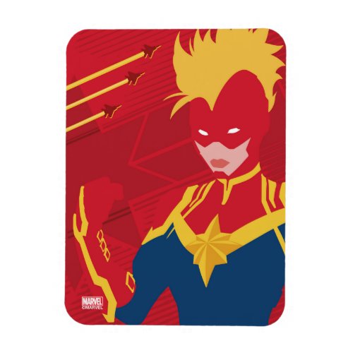 Avengers  Minimalist Captain Marvel Red Jet Art Magnet