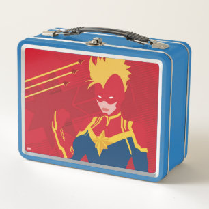 Avengers Minimalist Captain Marvel Red Jet Art Metal Lunch Box