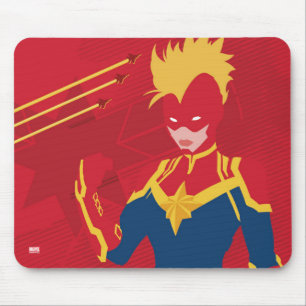 Avengers Minimalist Captain Marvel Red Jet Art Mouse Pad