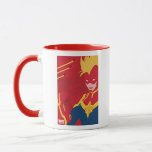 Avengers   Minimalist Captain Marvel Red Jet Art Mug