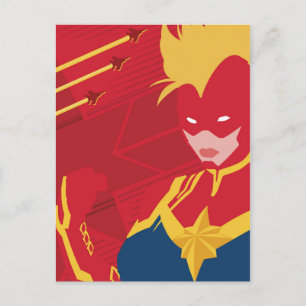 Avengers Minimalist Captain Marvel Red Jet Art Postcard
