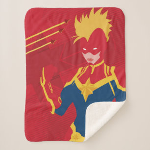Avengers   Minimalist Captain Marvel Red Jet Art Sherpa Blanket