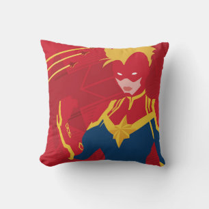 Avengers   Minimalist Captain Marvel Red Jet Art Throw Pillow