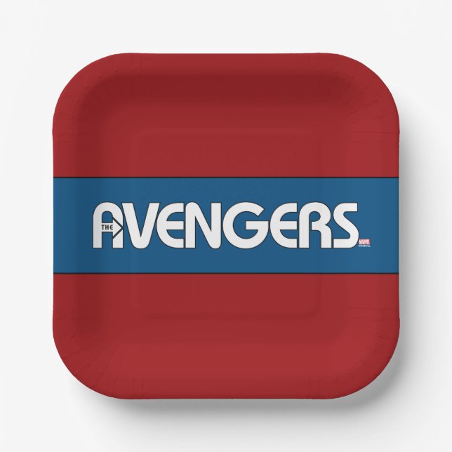Avengers Outline Logo Paper Plates (Front)