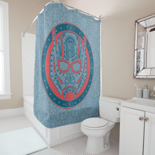 Avengers | Paisley Ant-Man Logo Shower Curtain (In Situ)