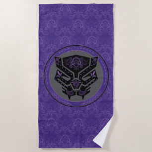 Avengers Paisley Black Panther Logo Beach Towel