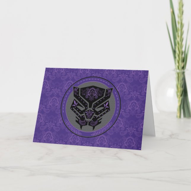 Avengers | Paisley Black Panther Logo Card (Front)