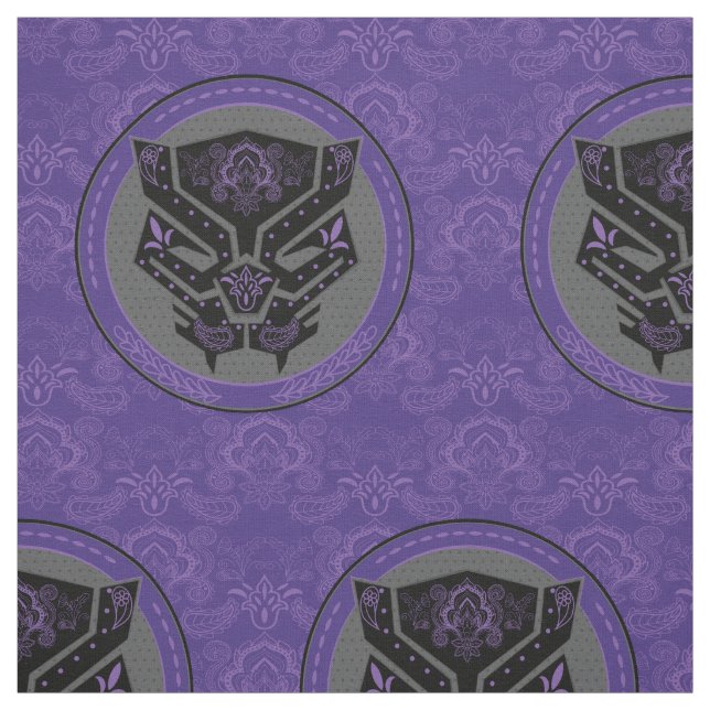 Avengers | Paisley Black Panther Logo Fabric (Swatch)
