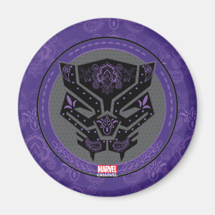 Avengers Paisley Black Panther Logo Magnet
