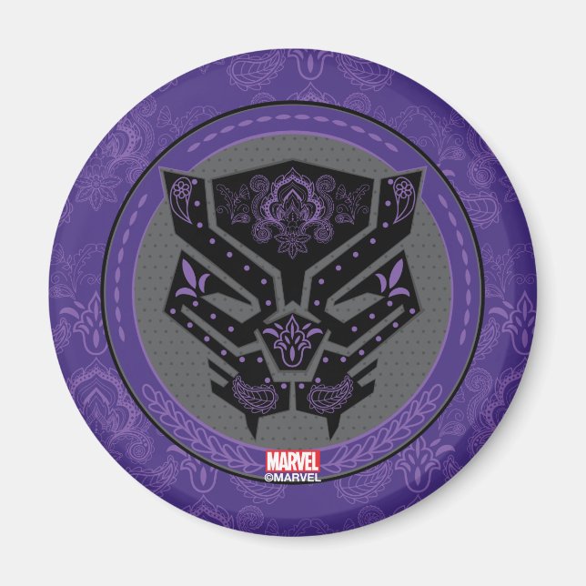 Avengers | Paisley Black Panther Logo Magnet (Front)