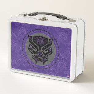 Avengers Paisley Black Panther Logo Metal Lunch Box