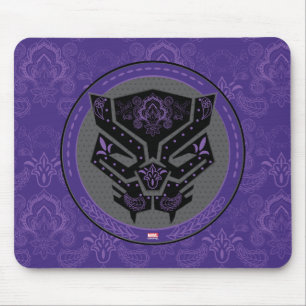 Avengers   Paisley Black Panther Logo Mouse Pad
