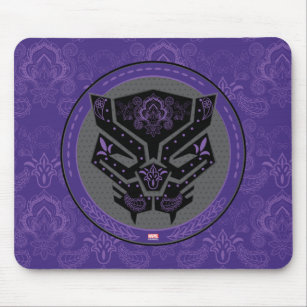 Avengers   Paisley Black Panther Logo Mouse Pad