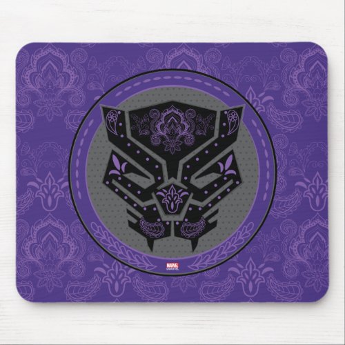 Avengers  Paisley Black Panther Logo Mouse Pad